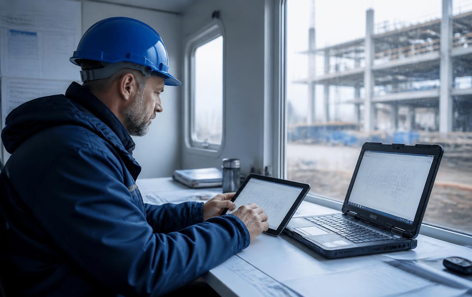 Construction jobsite blueprint iPad collaboration