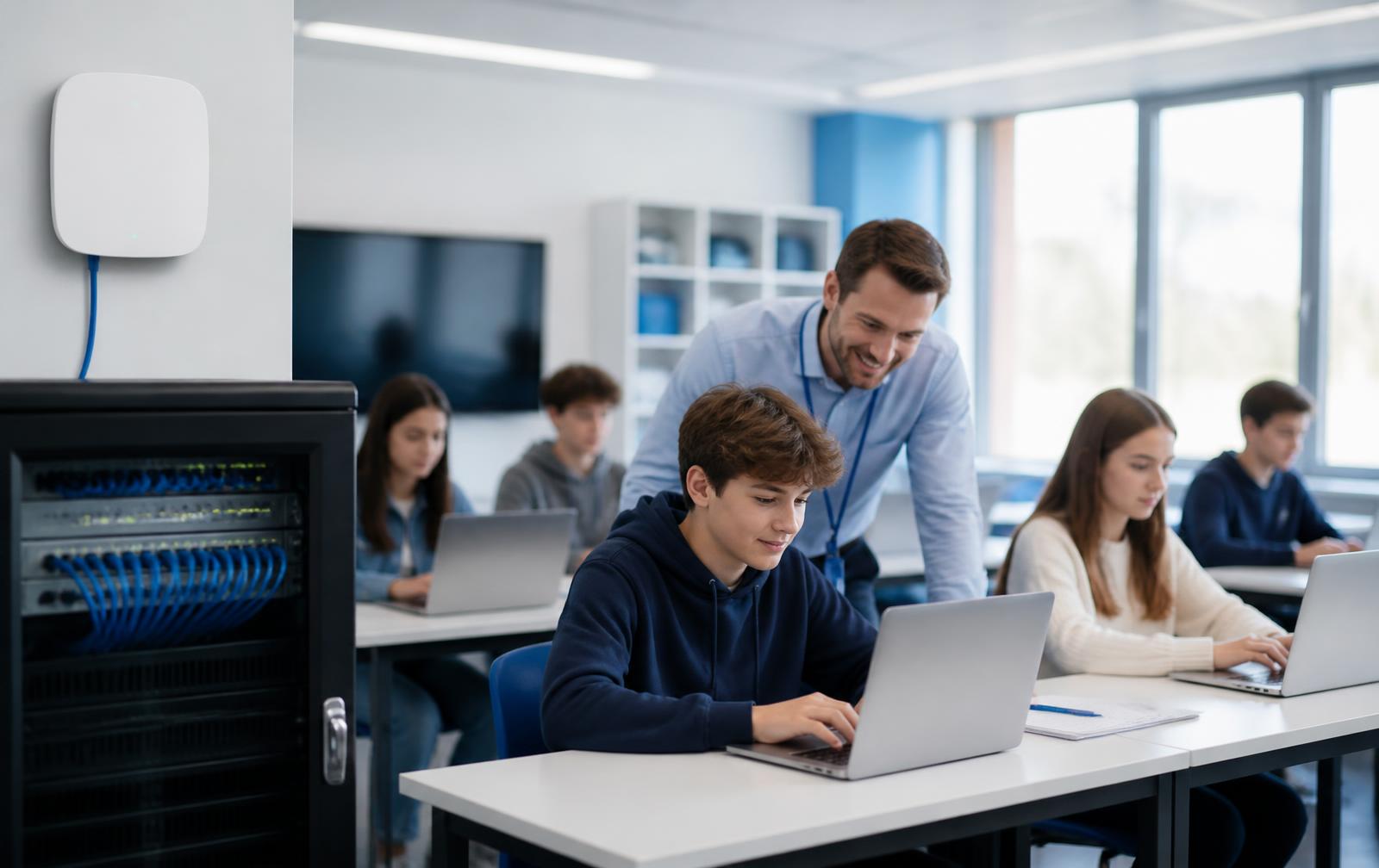 Classroom student laptop learning
